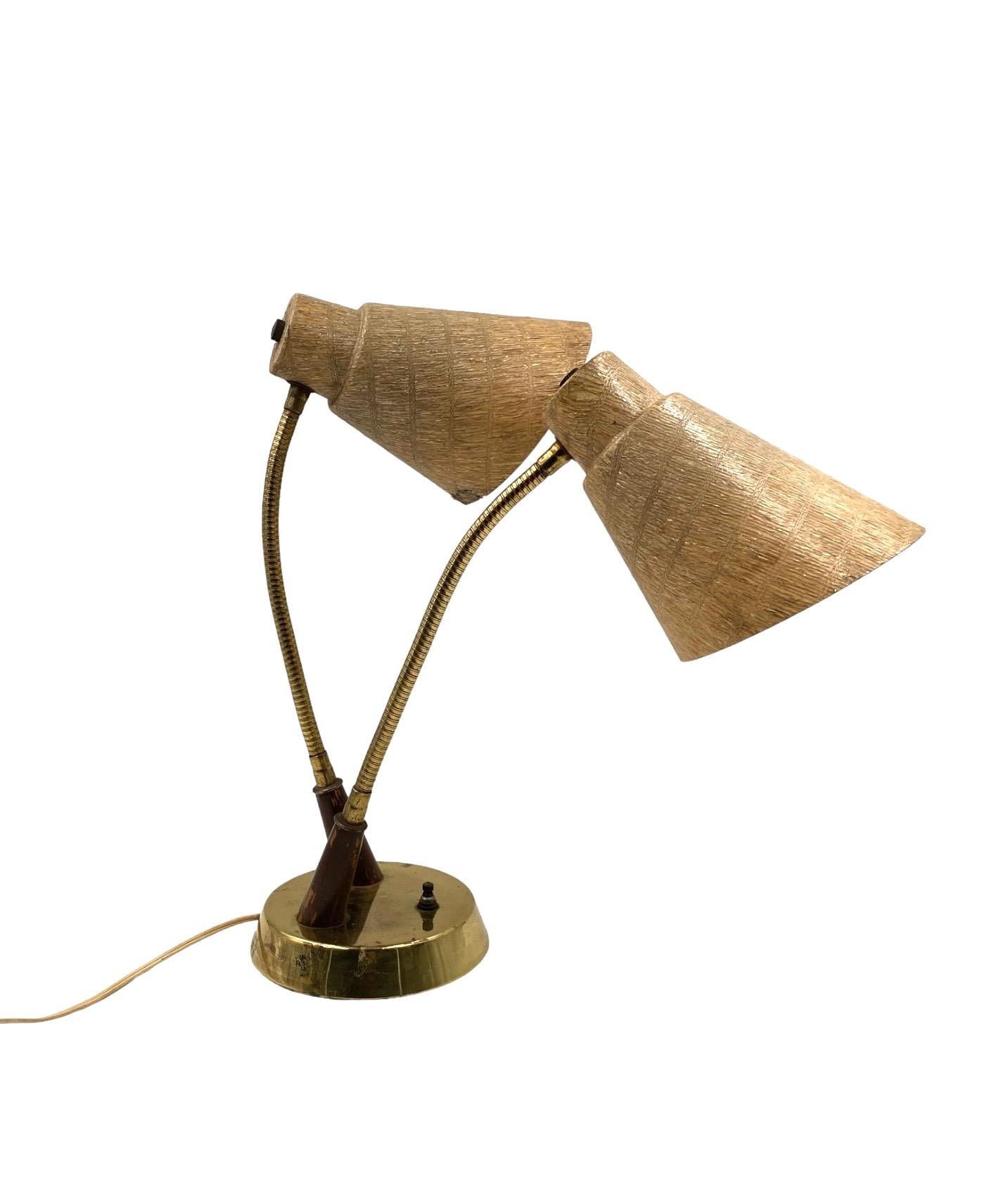 Mid-century modern two lights lamp, France circa 1960 For Sale 3
