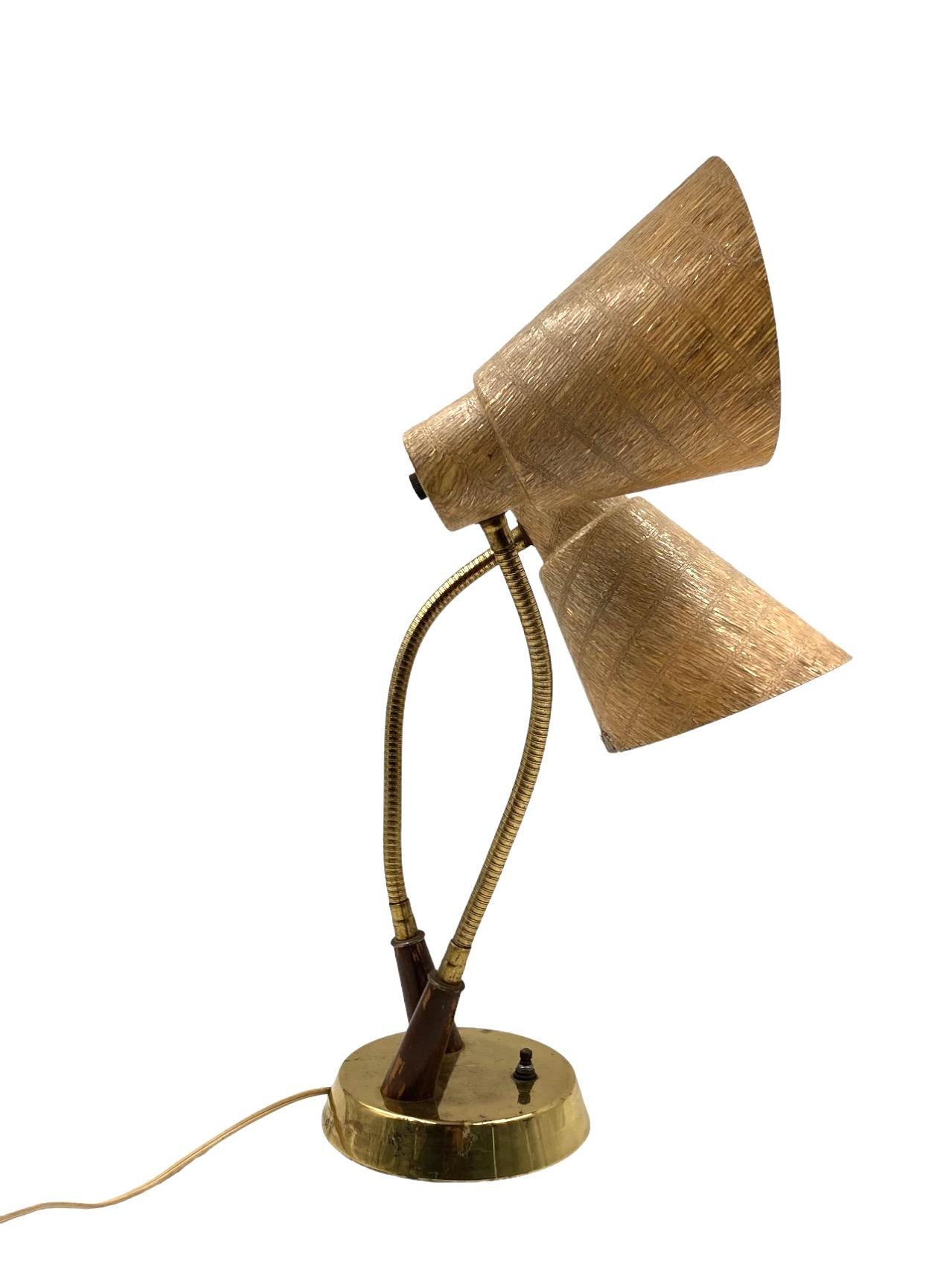 Mid-century modern two lights lamp, France circa 1960 For Sale 4