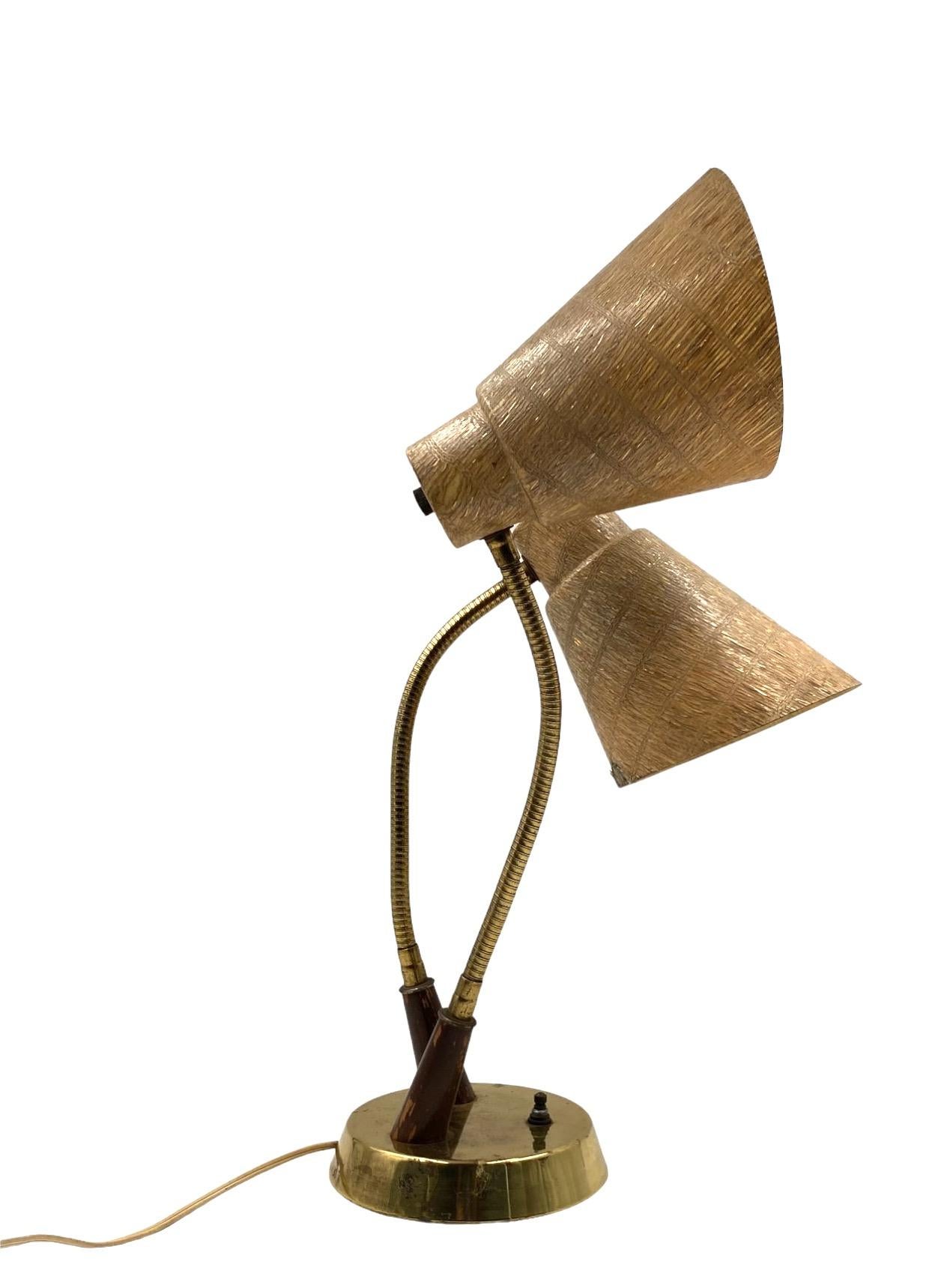 Mid-century modern two lights lamp, France circa 1960 For Sale 5