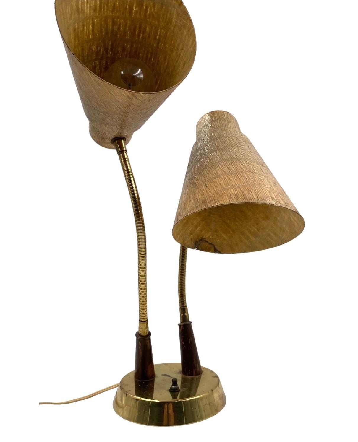 Mid-century modern two lights lamp, France circa 1960 For Sale 6