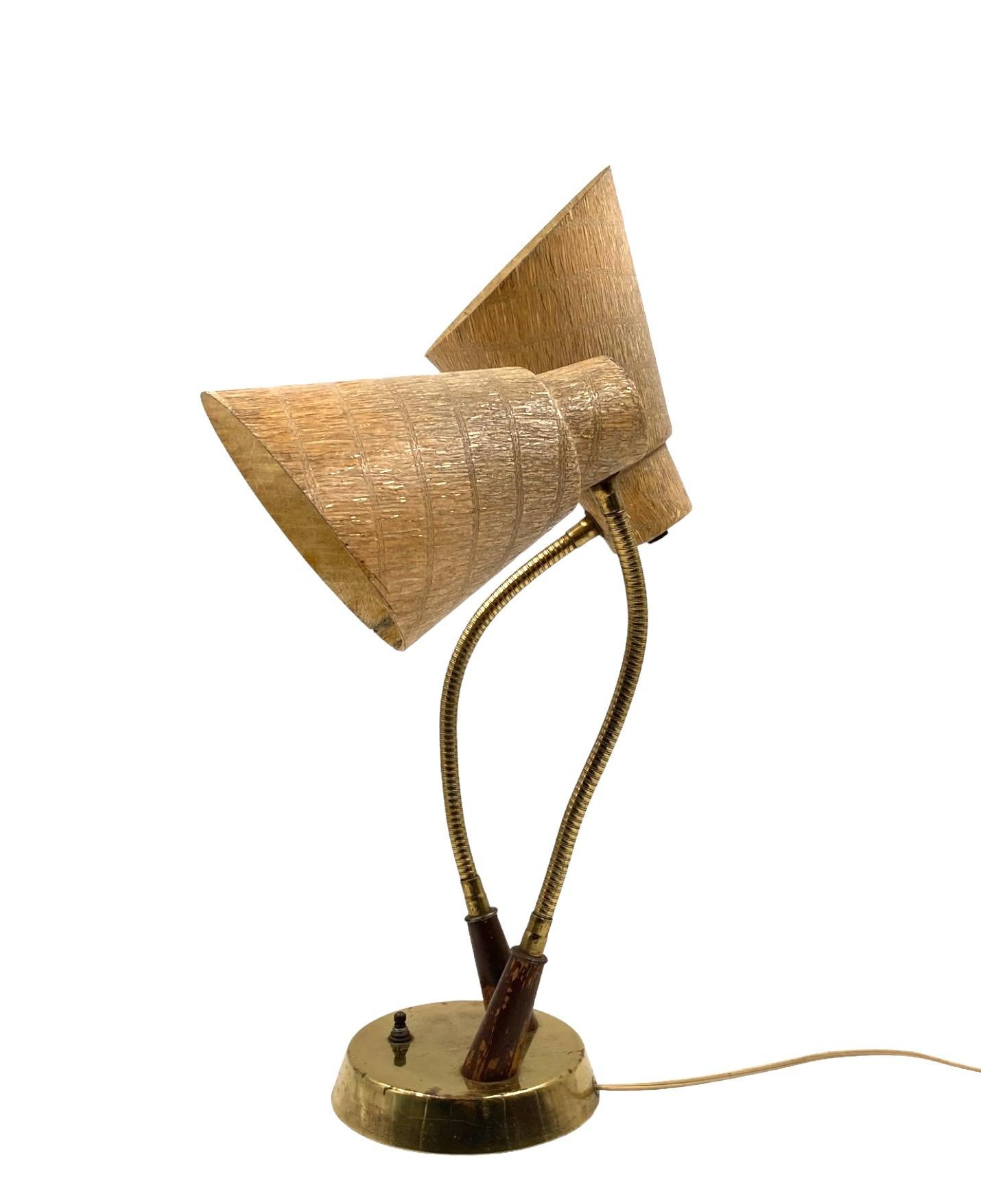 Mid-century modern two lights lamp, France circa 1960 For Sale 8