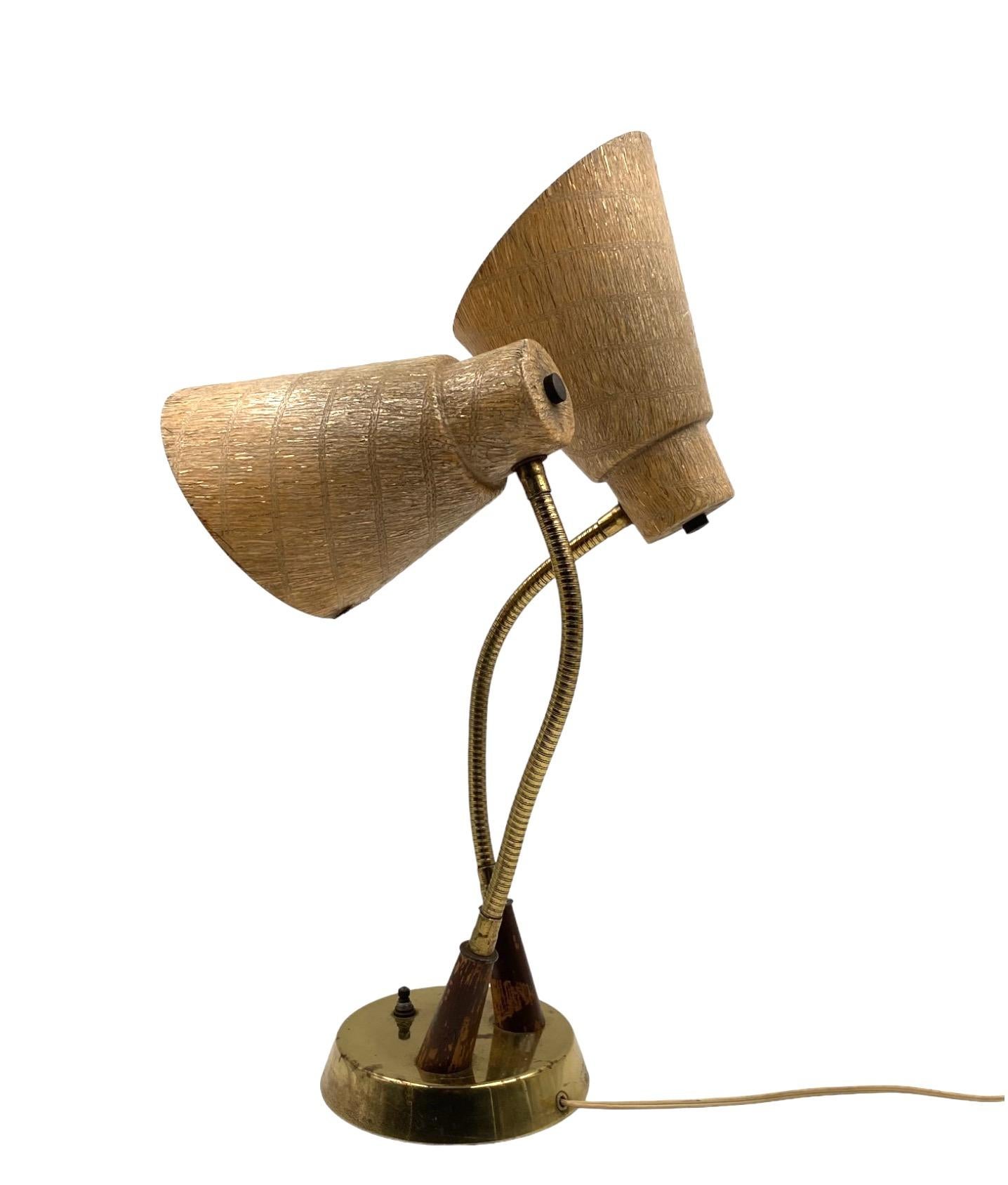 Mid-century modern two lights lamp, France circa 1960 For Sale 11