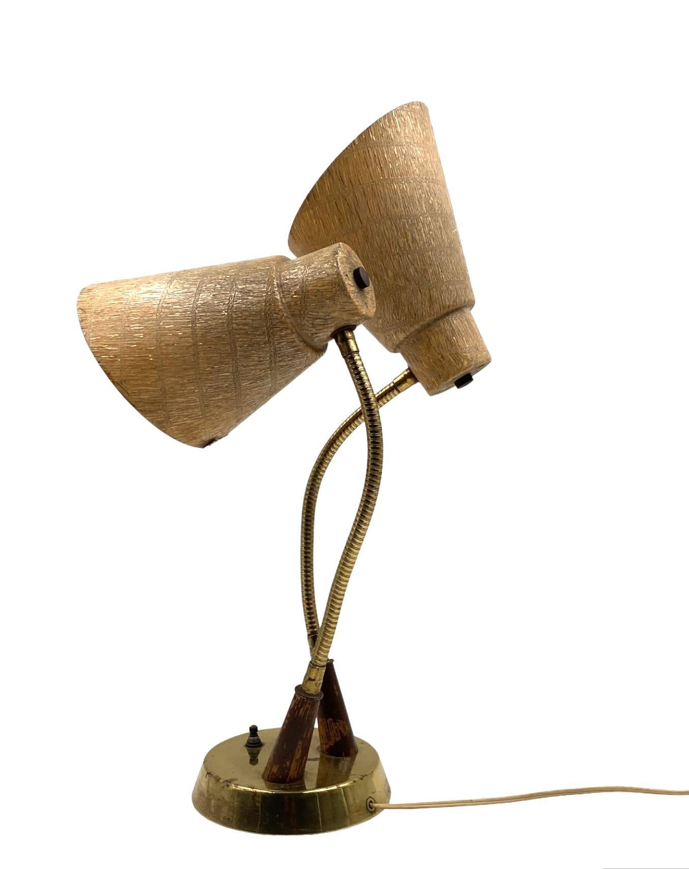Mid-century modern two lights lamp, France circa 1960 For Sale 12