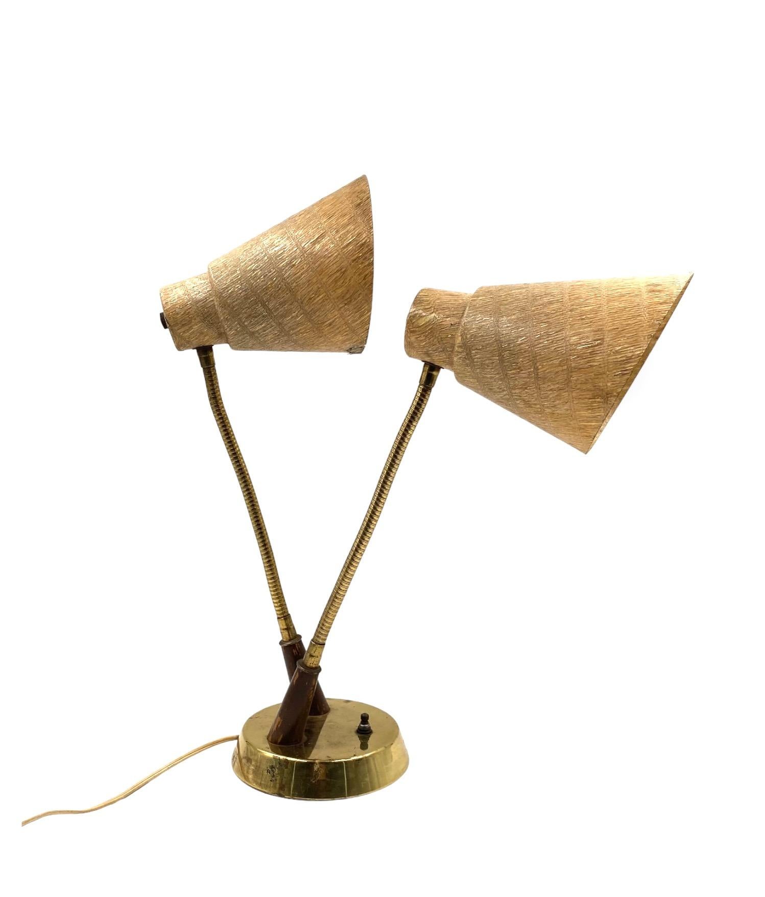 Mid-Century Modern Mid-century modern two lights lamp, France circa 1960 For Sale