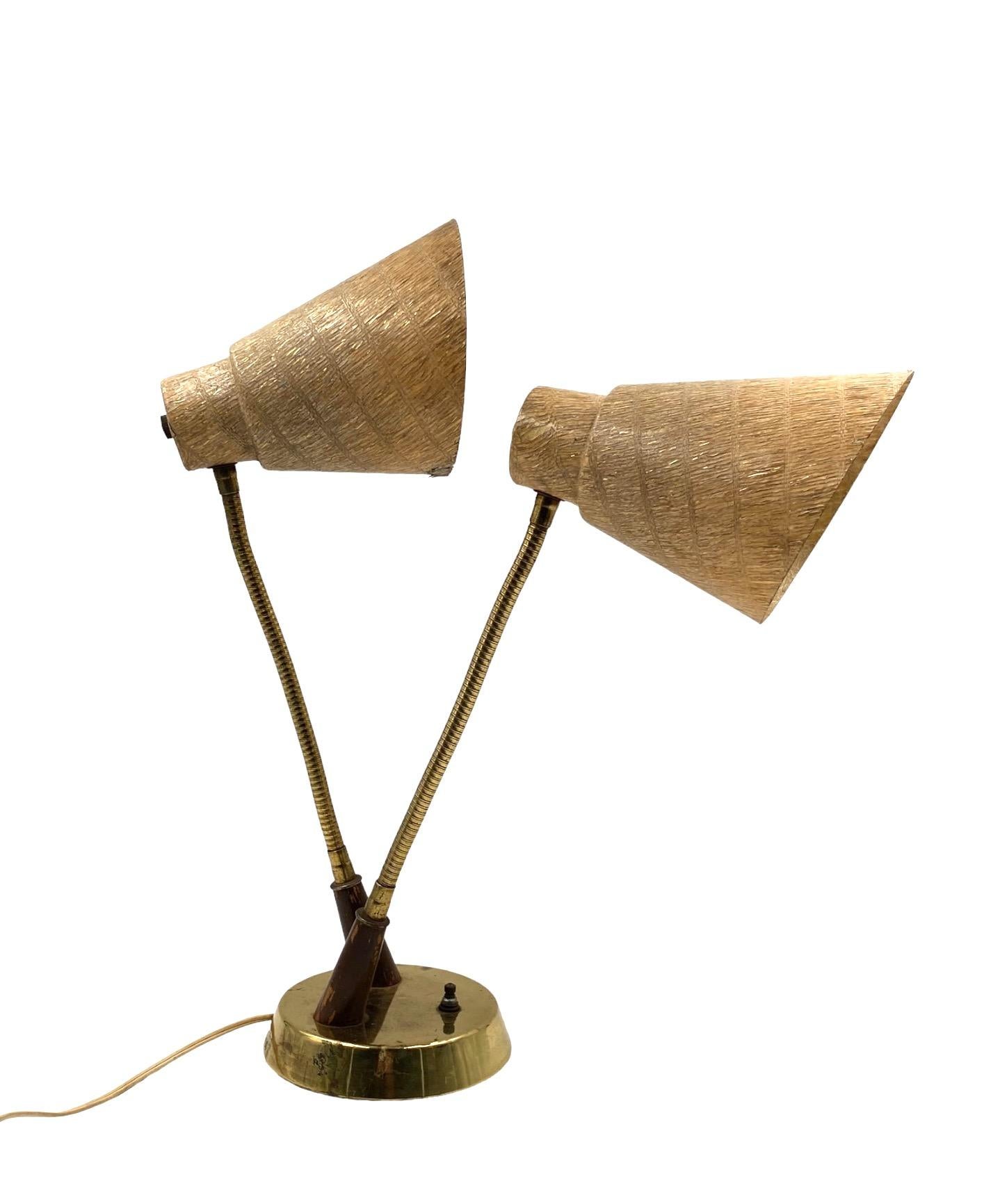 Mid-century modern two lights lamp, France circa 1960 For Sale 2