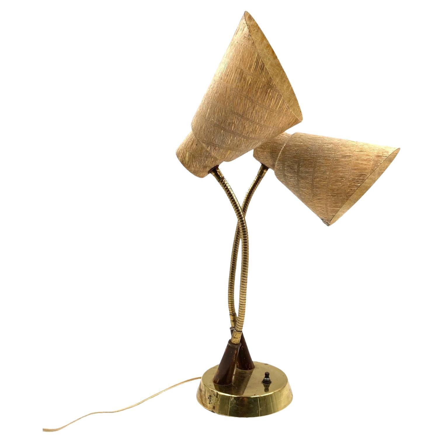 Mid-century modern two lights lamp, France circa 1960 For Sale