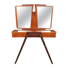 Mid-Century Modern Two Mirror Teak Vanity