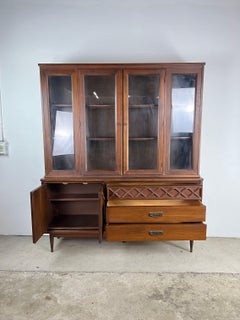 Mid Century Modern Two Piece China Cabinet