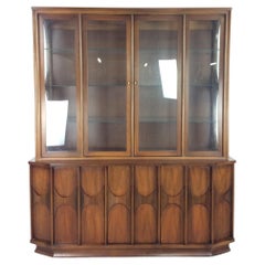 Mid-Century Modern Two Piece Perspecta Style China Cabinet