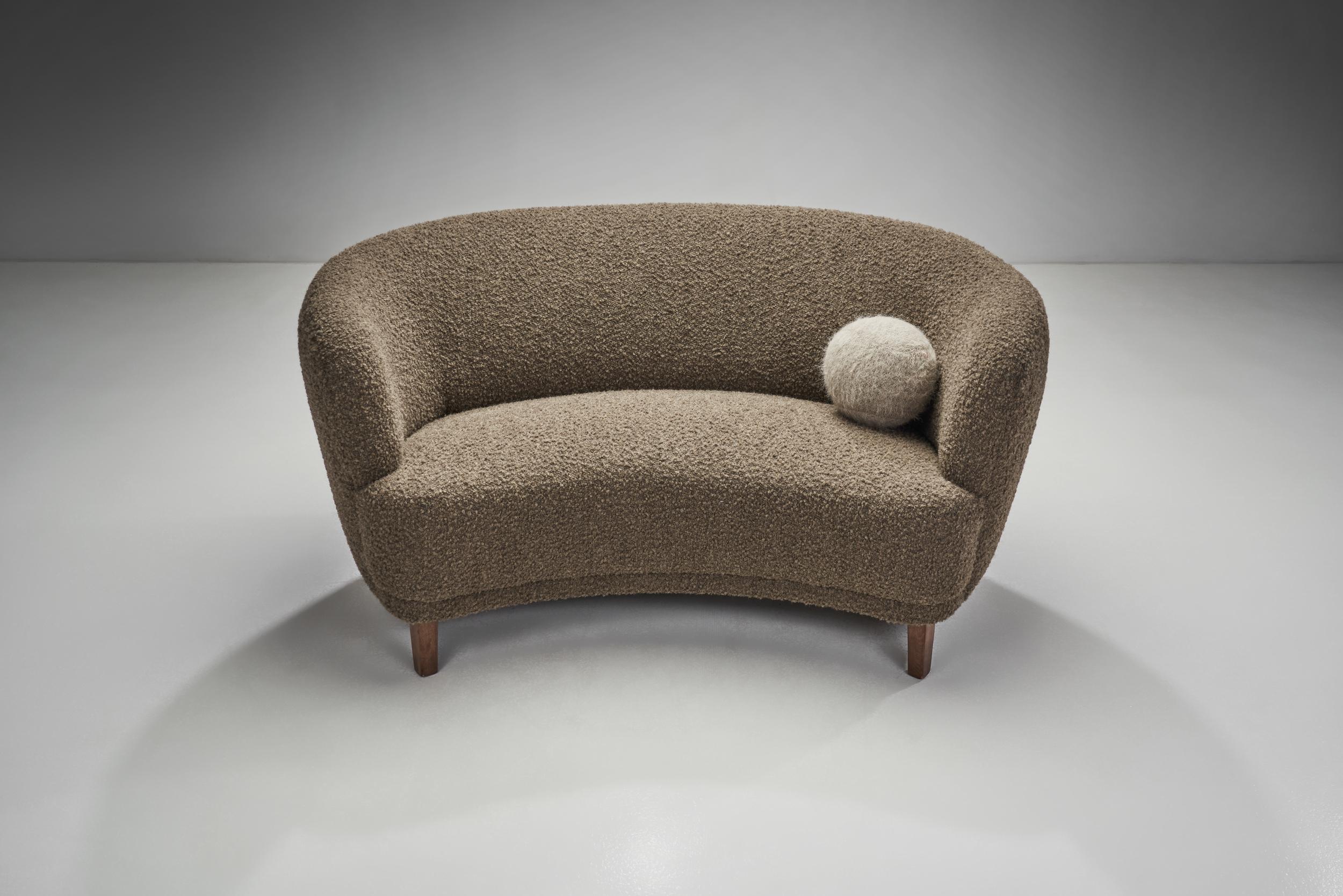 Fabric Mid-Century Modern Two-Seater Sofa by a Danish Cabinetmaker, Denmark, 1940s