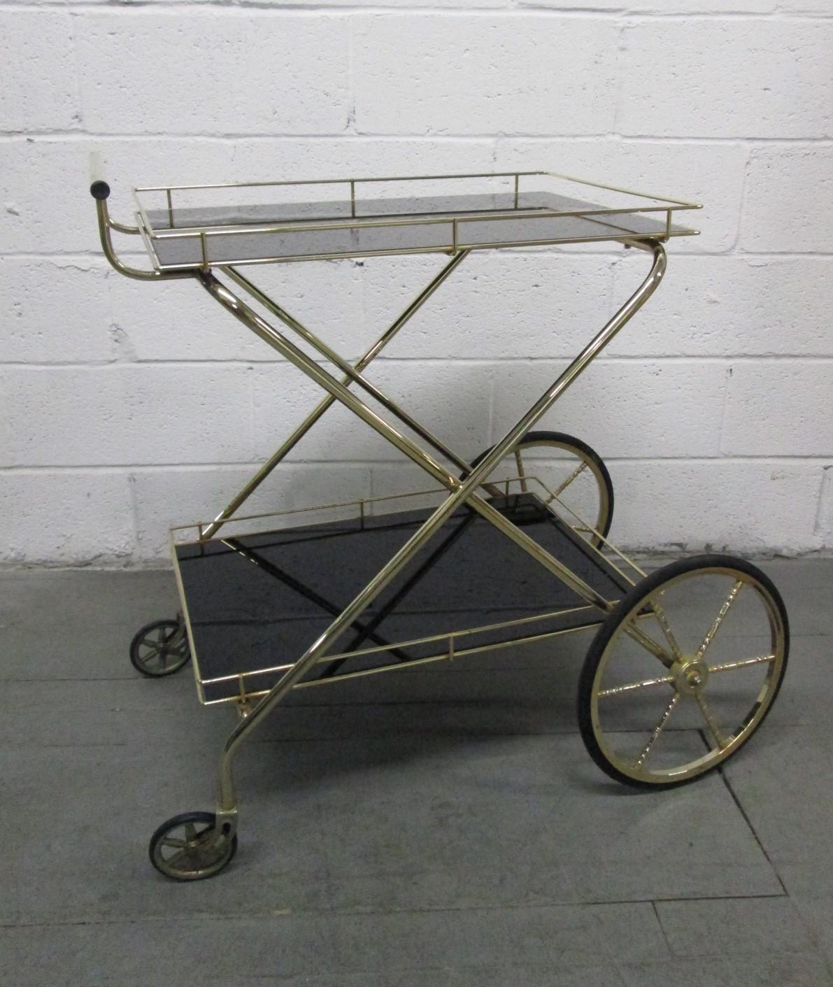 Mid-Century Modern Two-Tier Bar Cart In Good Condition For Sale In New York, NY