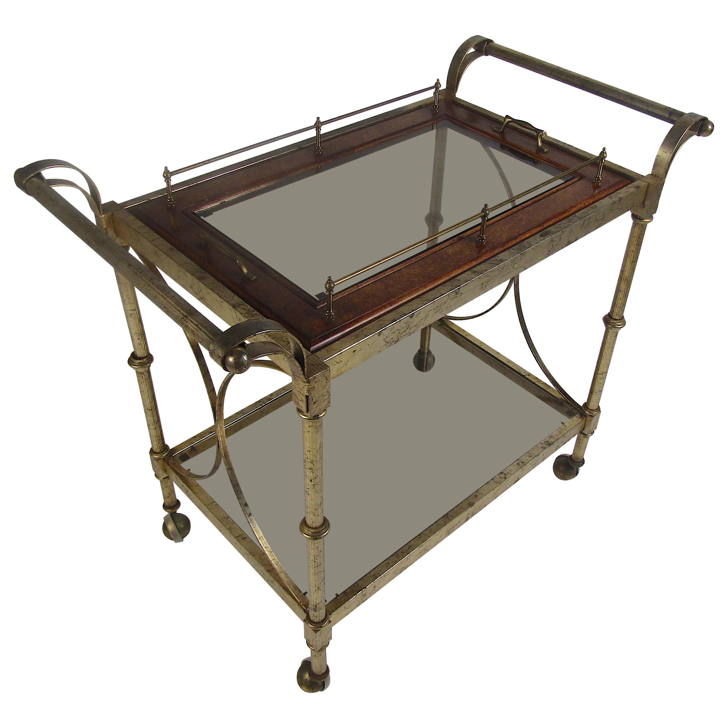 Mid-Century Modern Two-Tier Bar Cart