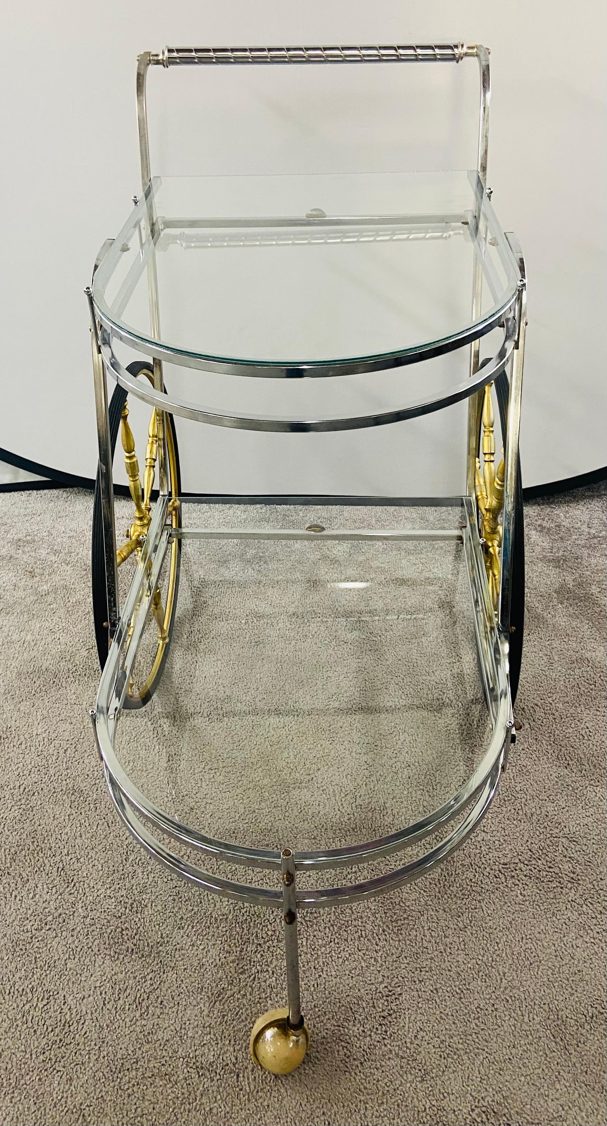 Mid-Century Modern Two-Tier Bar or Tea Serving Cart For Sale 3