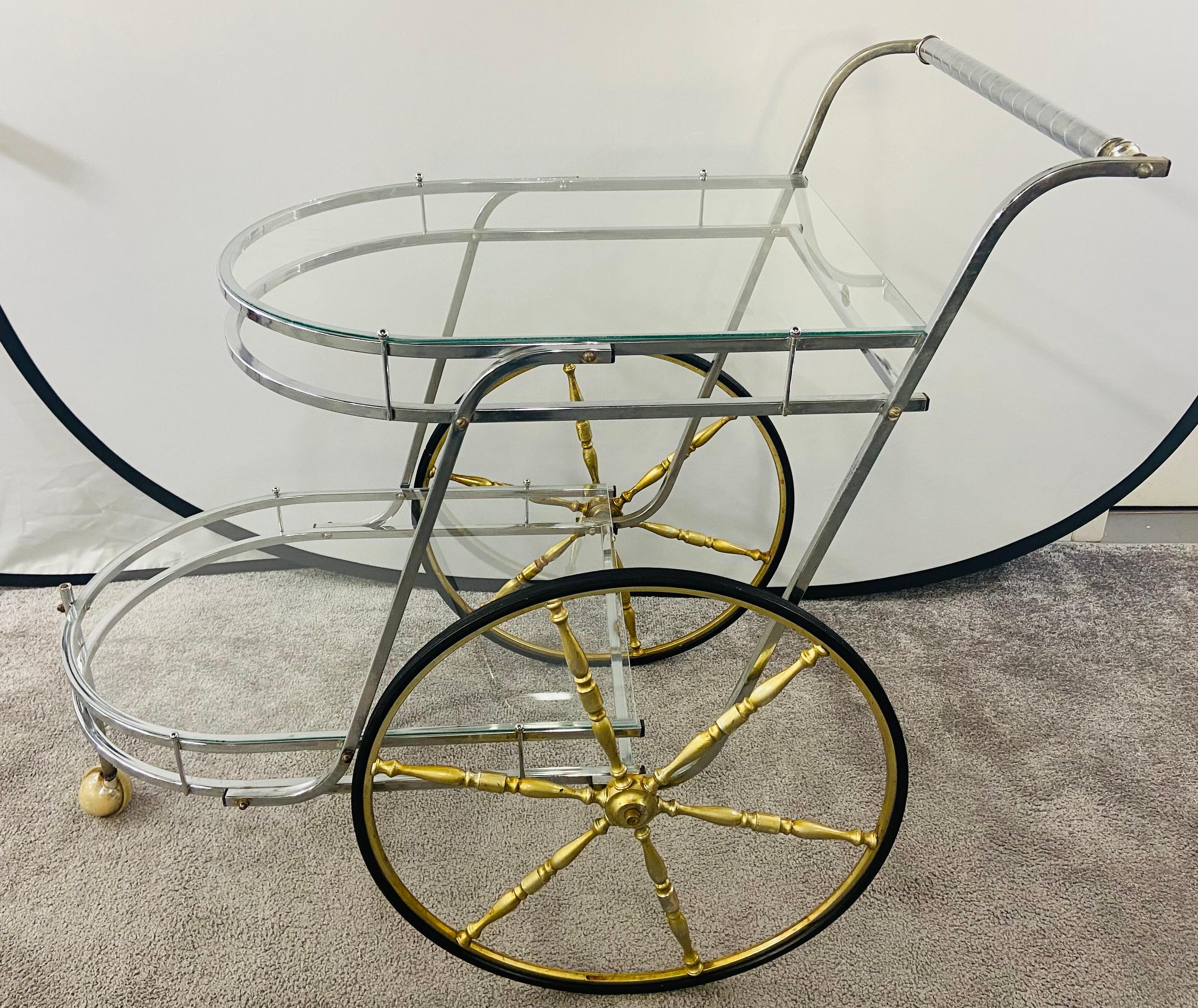 Mid-Century Modern Two-Tier Bar or Tea Serving Cart For Sale 6
