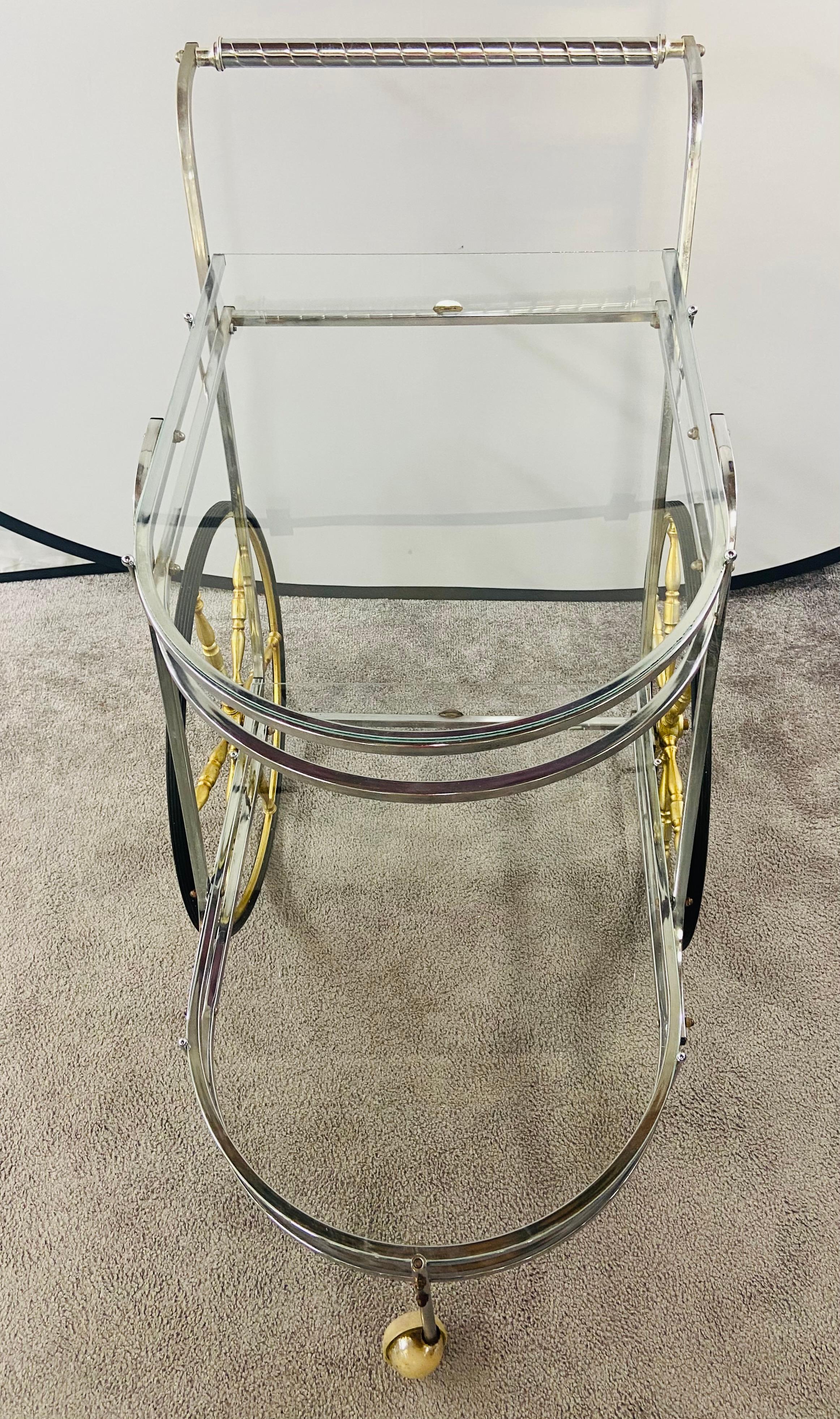 Mid-Century Modern Two-Tier Bar or Tea Serving Cart For Sale 2