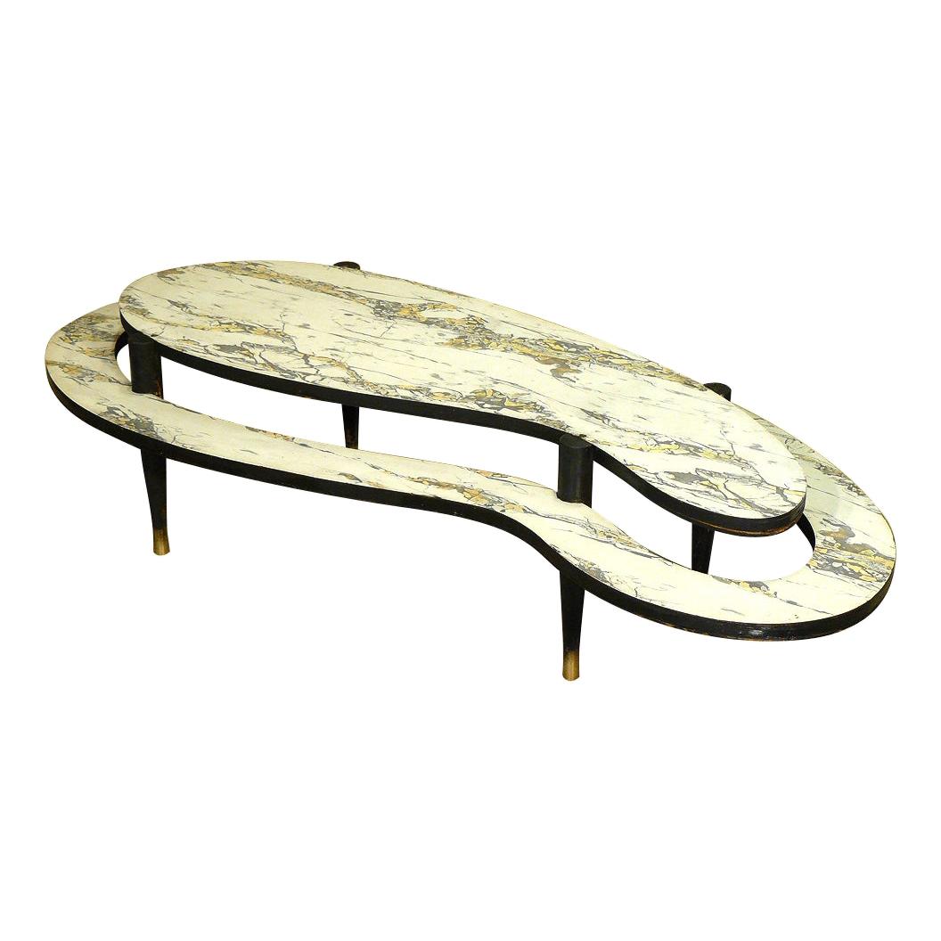 Mid-Century Modern Two-Tier Biomorphic Coffee Table