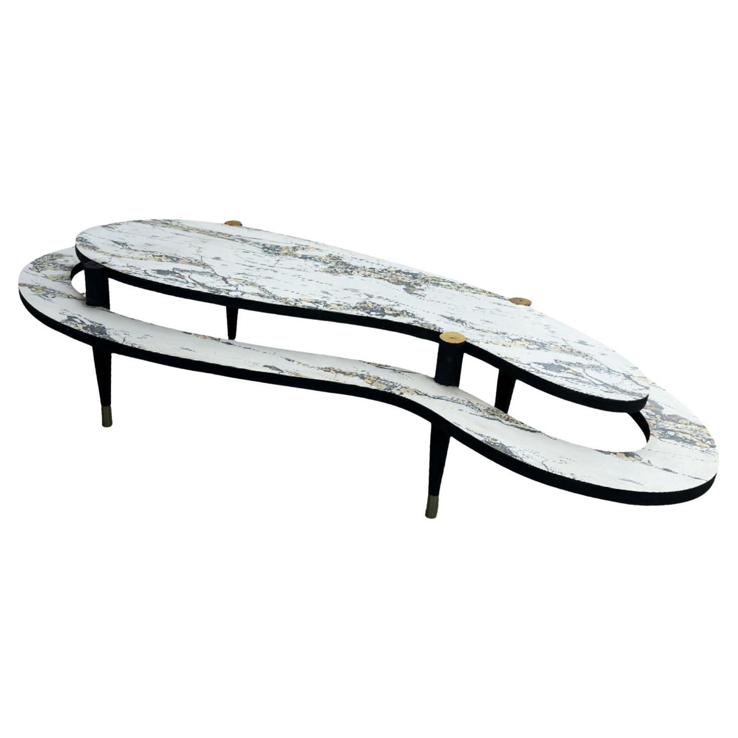 Mid-Century Modern Two-Tier Biomorphic Coffee Table For Sale