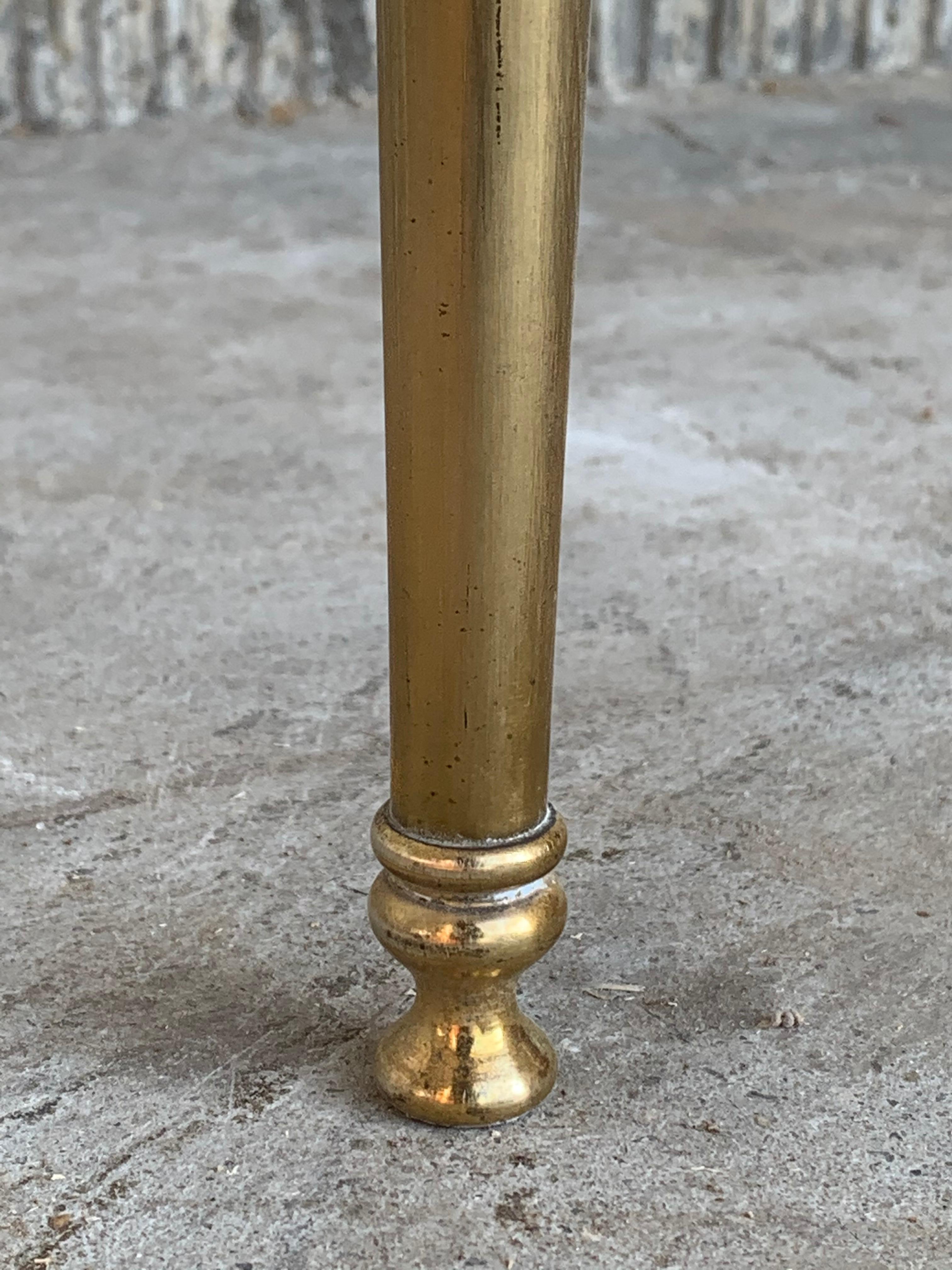 Mid-Century Modern Two-Tier Brass and Beveled Glass Side Table 2