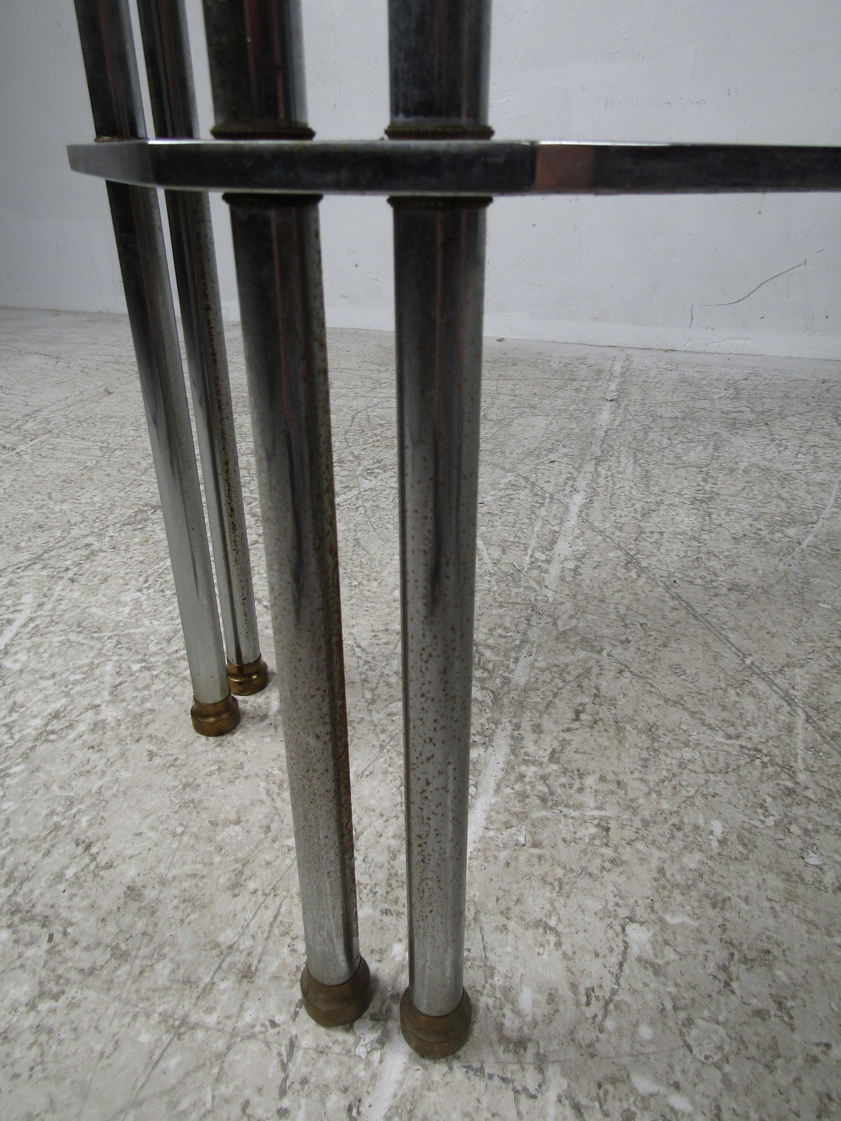 Mid-Century Modern Two-Tier Chrome Hall Table For Sale 5