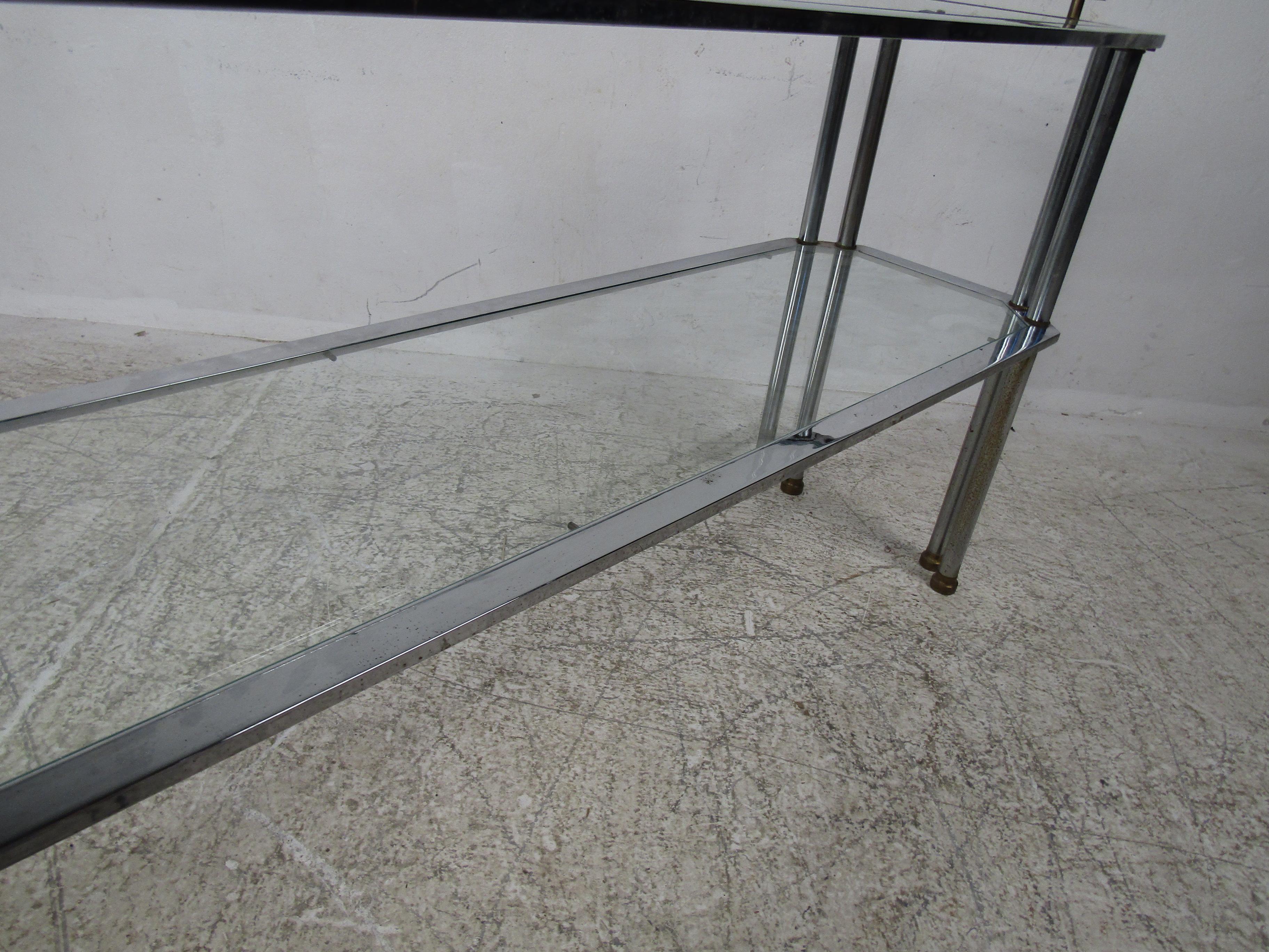 Mid-Century Modern Two-Tier Chrome Hall Table For Sale 1