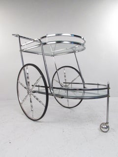 Mid-century Modern Two Tier Chrome Serving Cart
