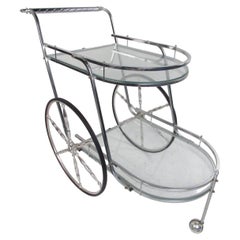 Mid-century Modern Two Tier Chrome Serving Cart