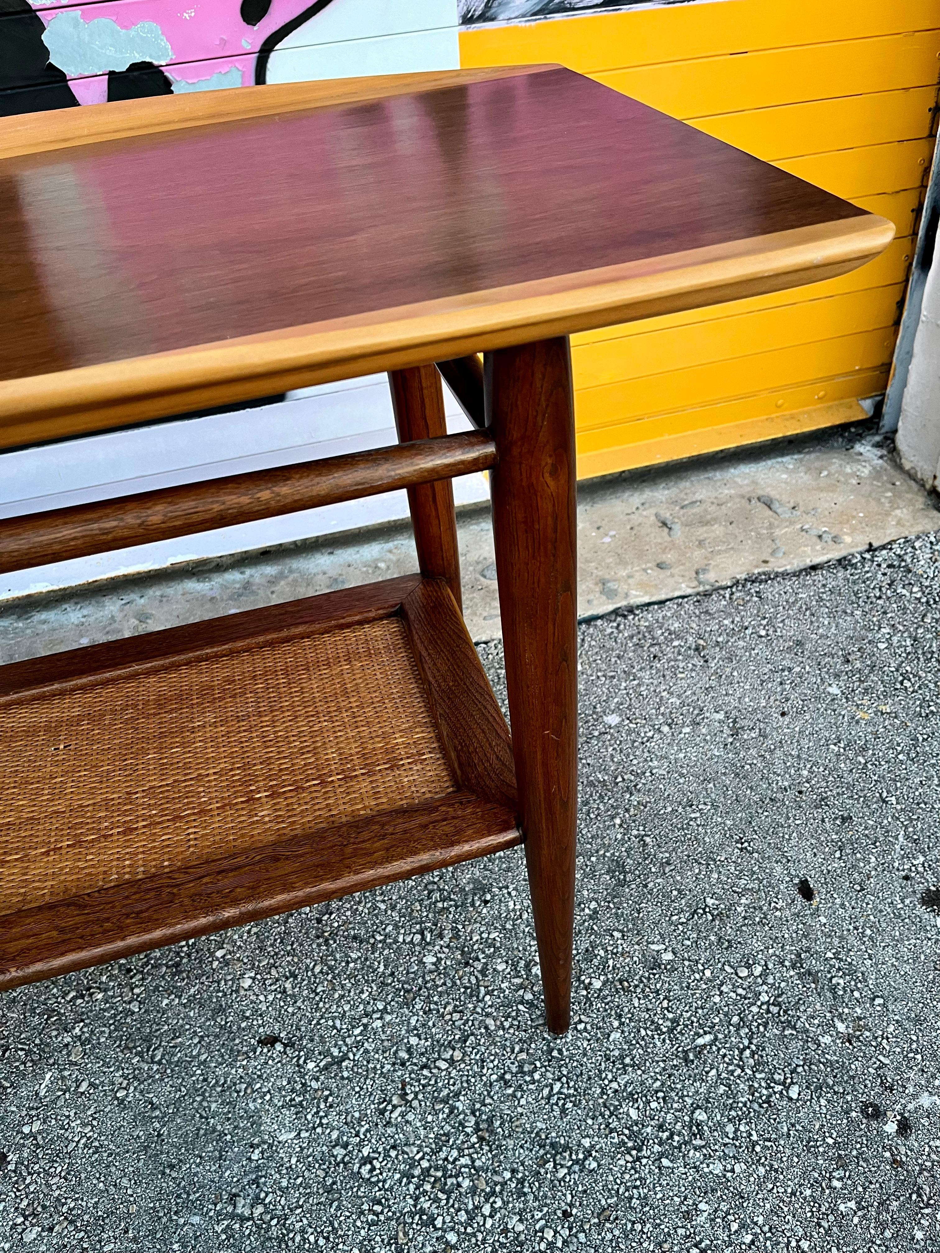 Mid Century Modern Two Tier Console Table by Basset Furniture. Circa 1960s For Sale 11