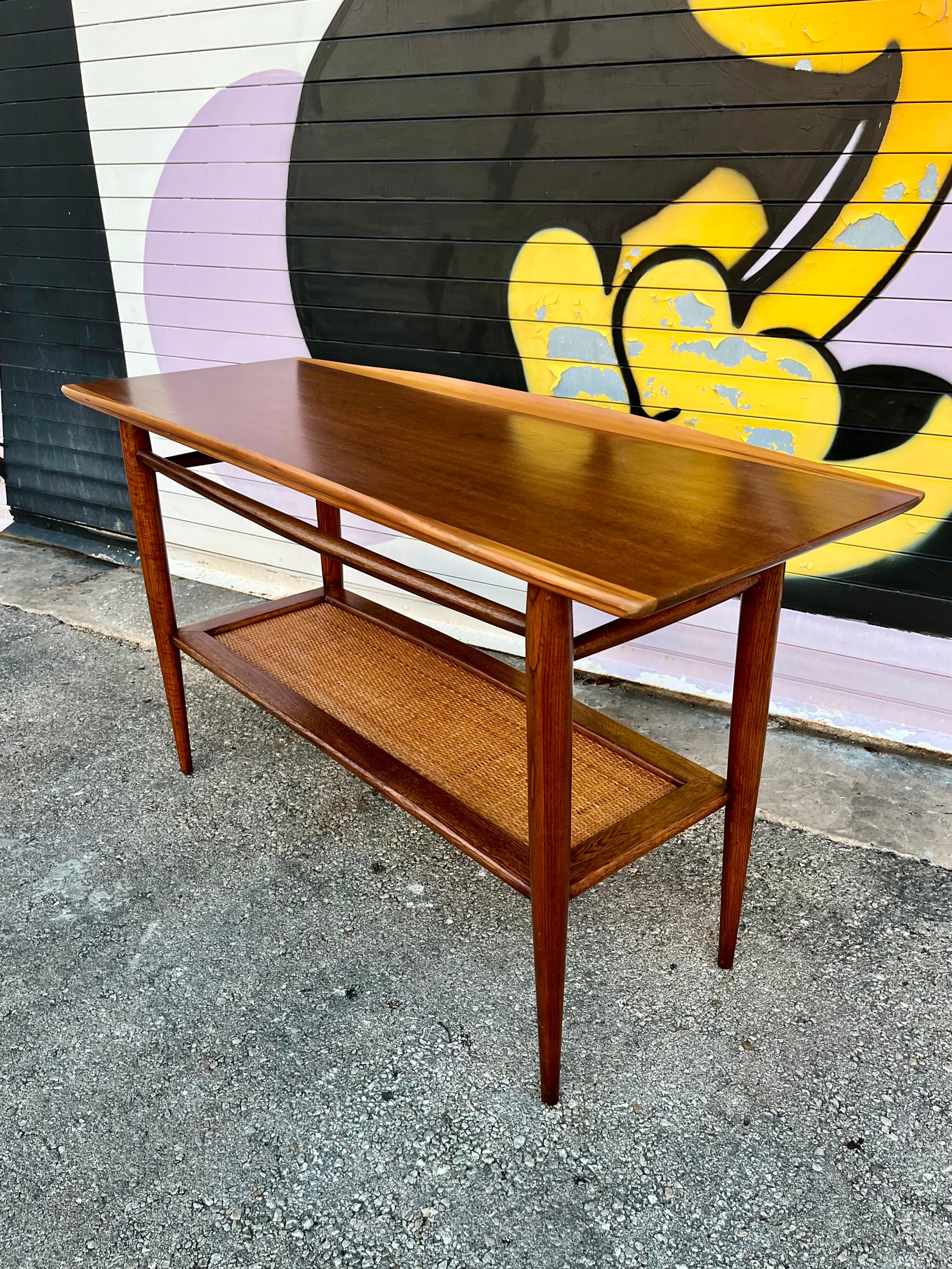 American Mid Century Modern Two Tier Console Table by Basset Furniture. Circa 1960s For Sale
