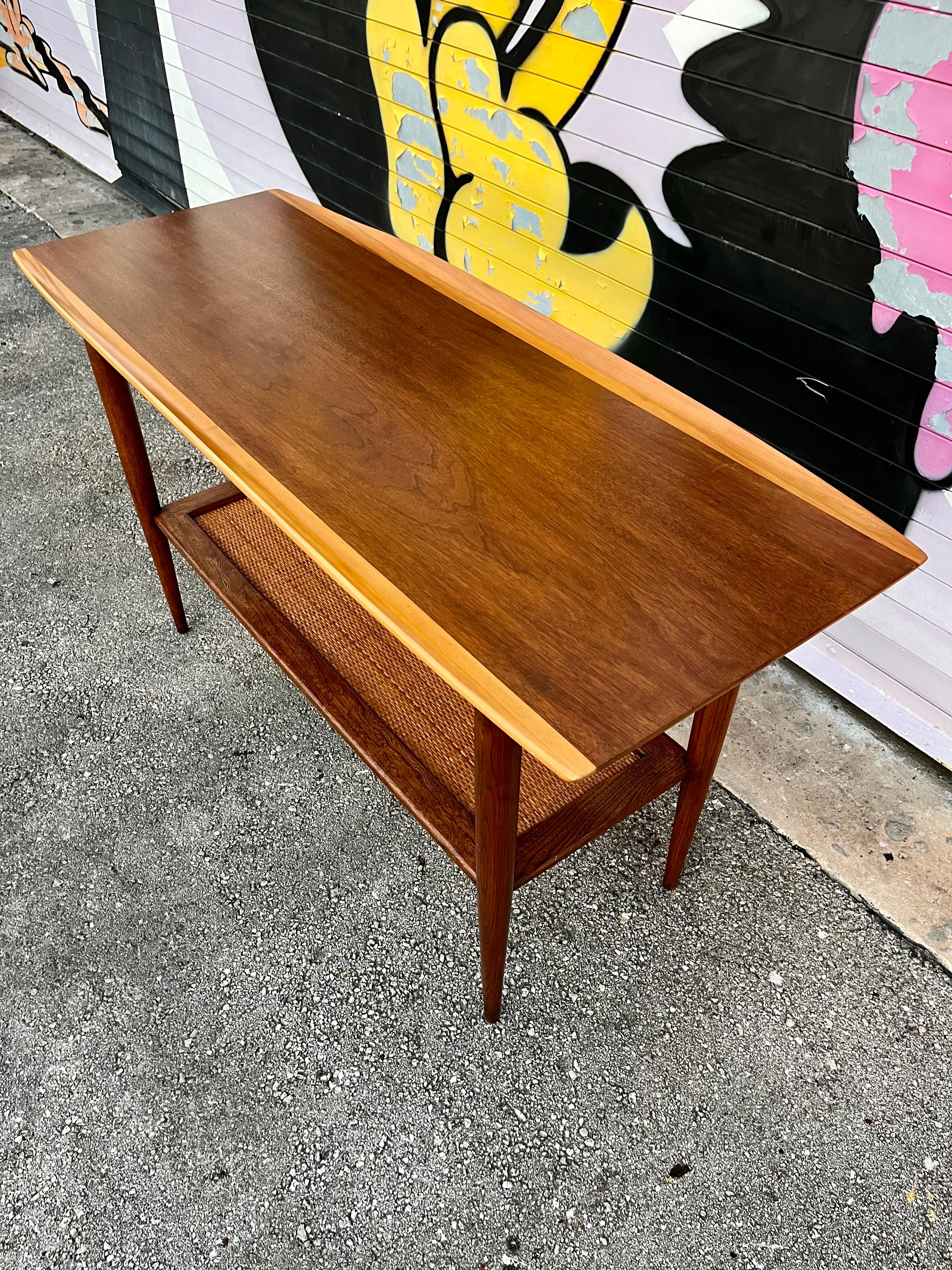 Mid Century Modern Two Tier Console Table by Basset Furniture. Circa 1960s For Sale 2