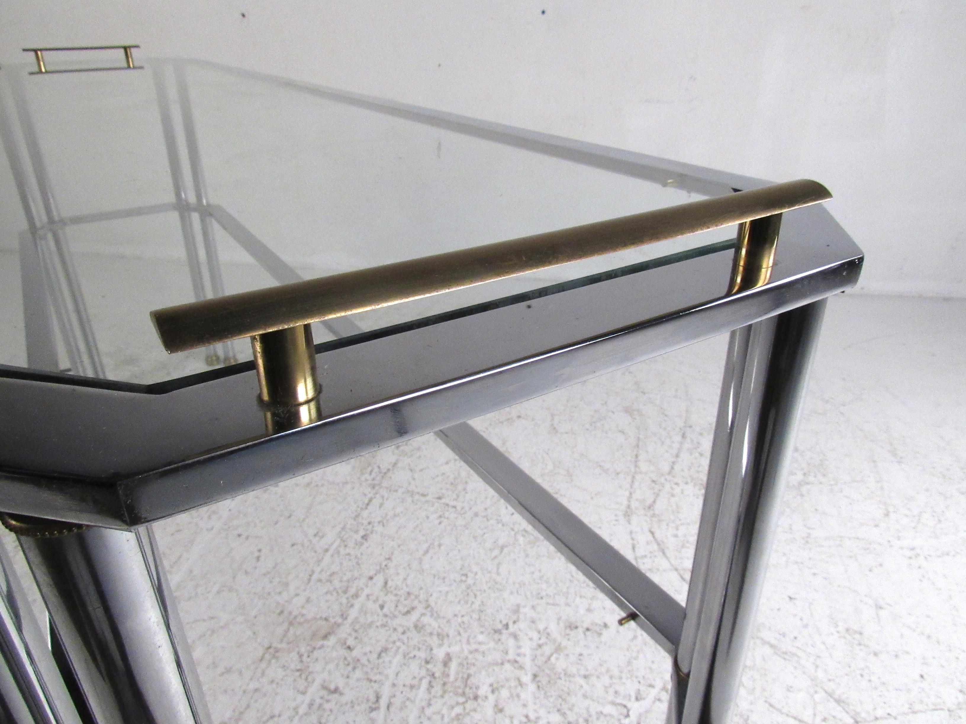 20th Century Mid-Century Modern Two-Tier Console Table For Sale