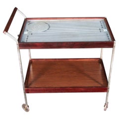Mid-Century Modern Zweistöckiger Buffetwagen mit heißem Tablett