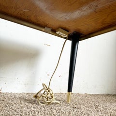 Mid Century Modern Two Tier Mosaic Top and Gold Side Table