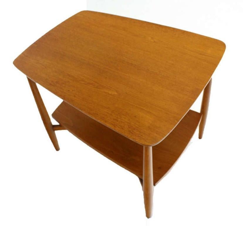 Mid-Century Modern Two Tier One Drawer Walnut End Side Table by John Stuart MINT For Sale 5