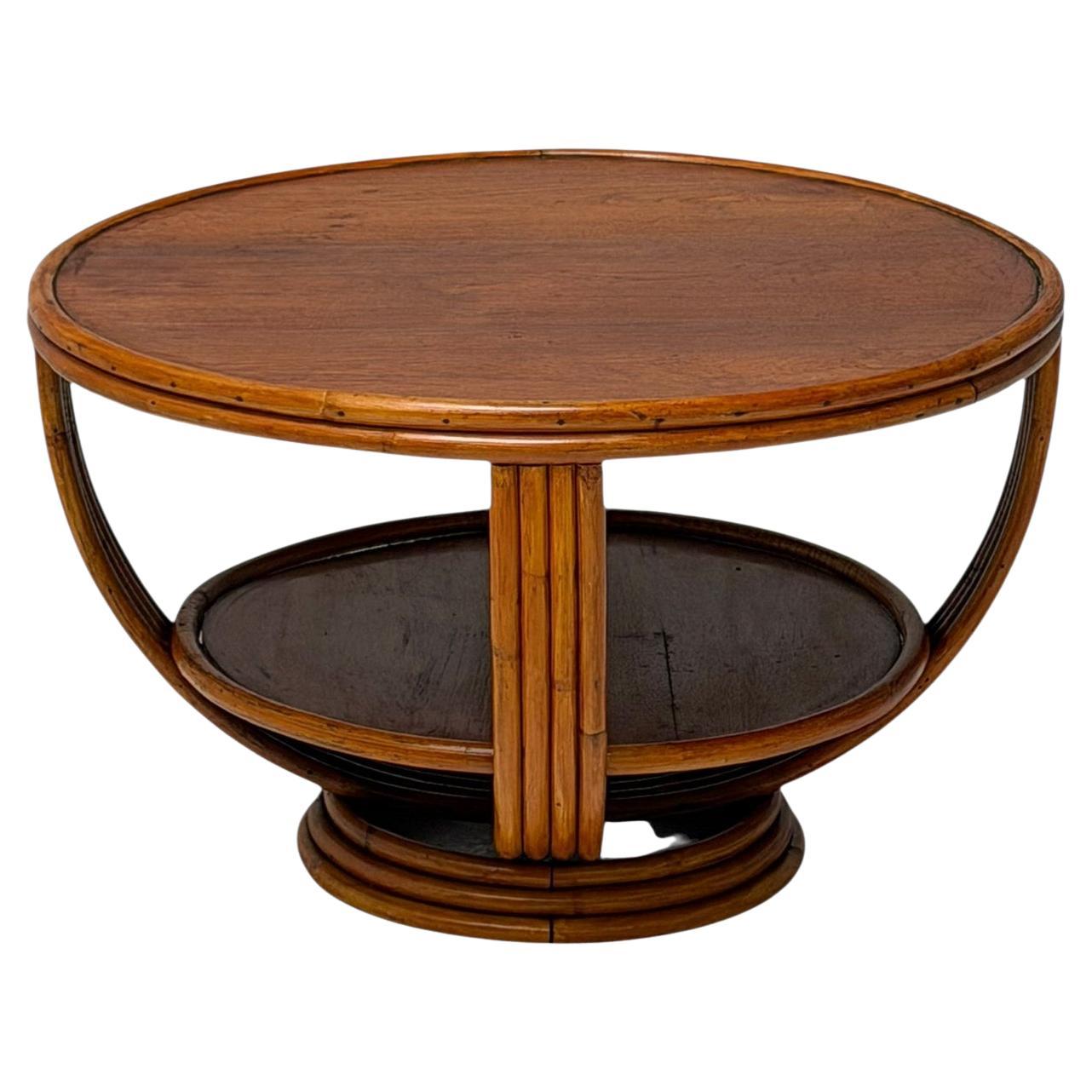 Mid-Century Modern Two-Tier Side Table In the style of Paul Frankl, 1950s