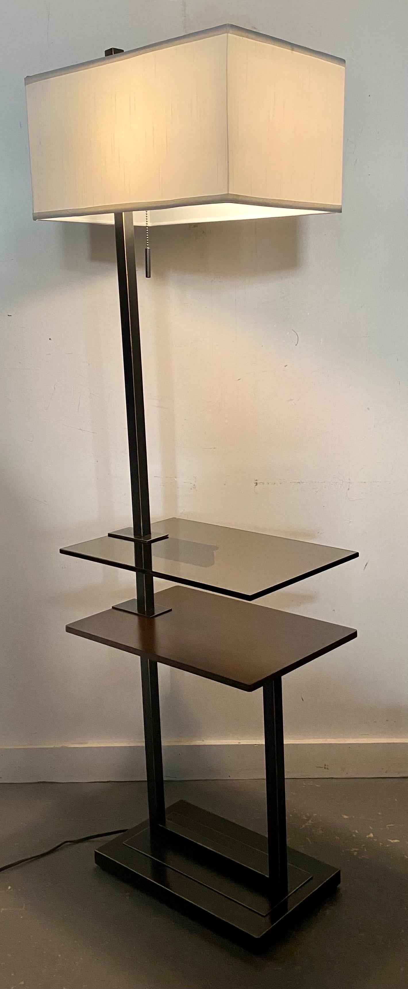 Mid-Century Modern Mid- Century Modern Two-Tier Table Floor Lamp For Sale