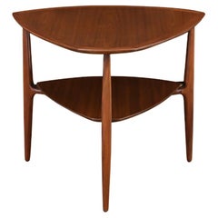 Used Mid-Century Modern Two-Tier Tri-Leg Side Table by Henredon