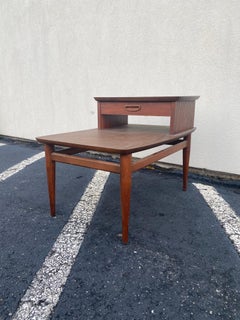 Mid-Century Modern Two-Tier Walnut Table by Lane
