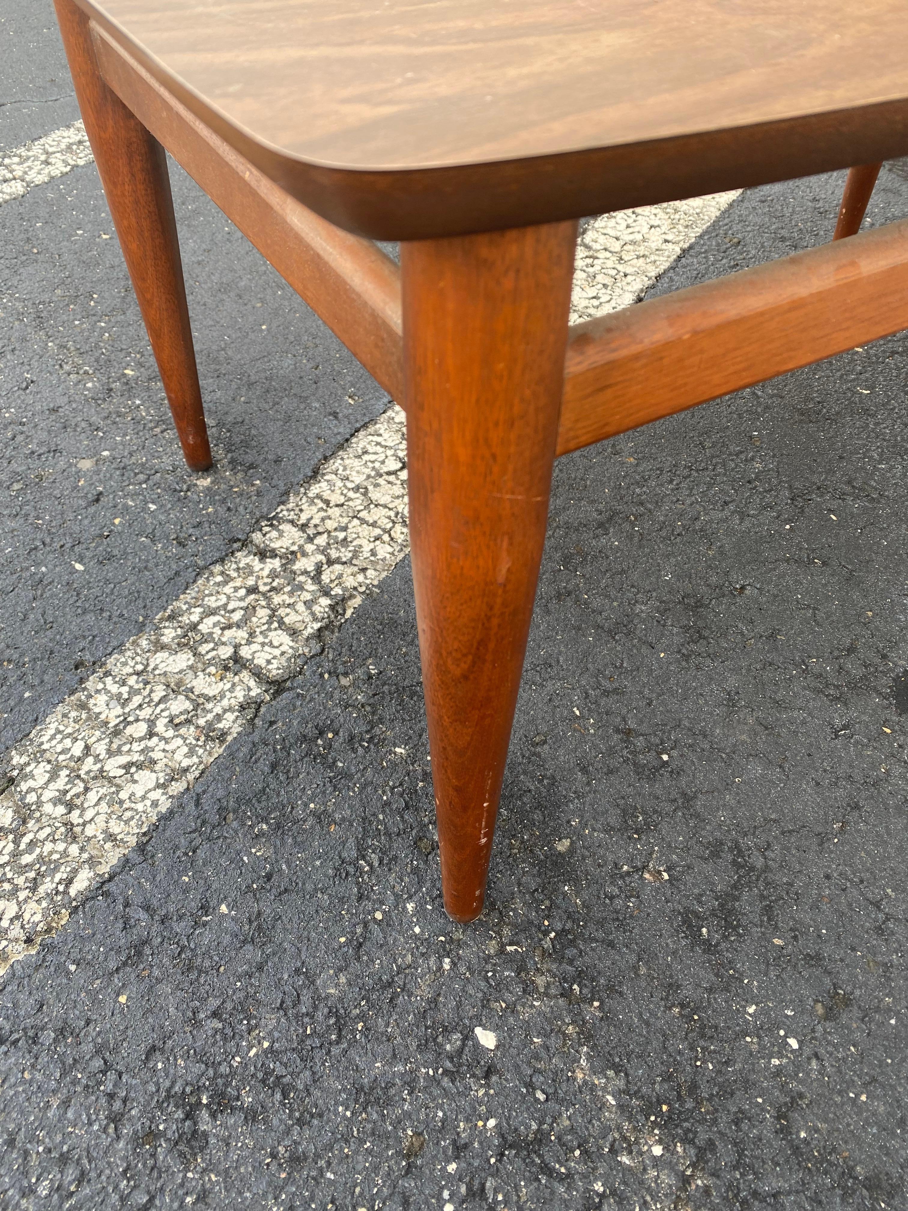 mid century modern two tier end table