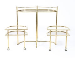 Mid-Century Modern Two Tiered  Brass Bar Cart