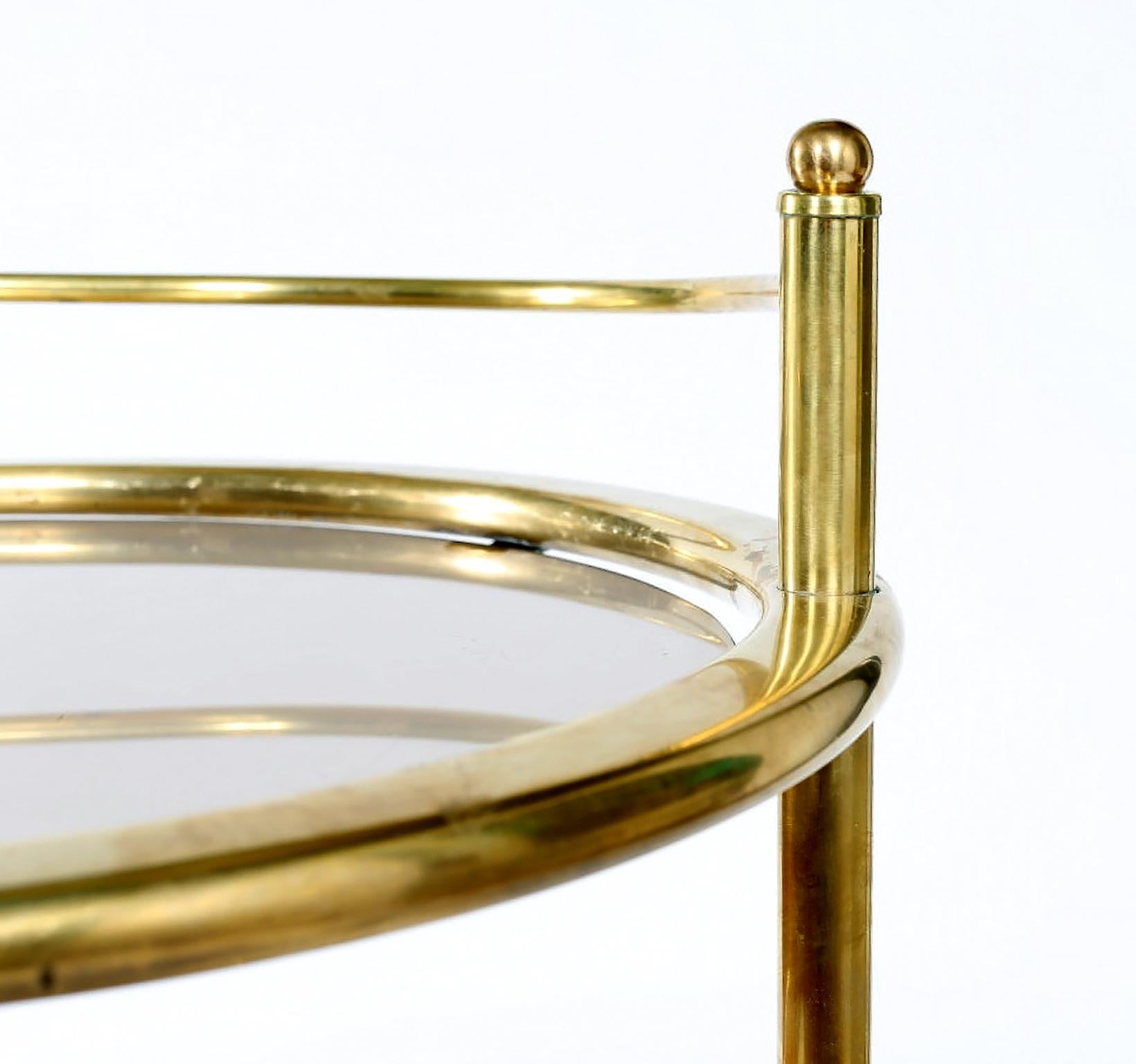 Mid-Century Modern Two Tiered  Brass Bar Cart 3