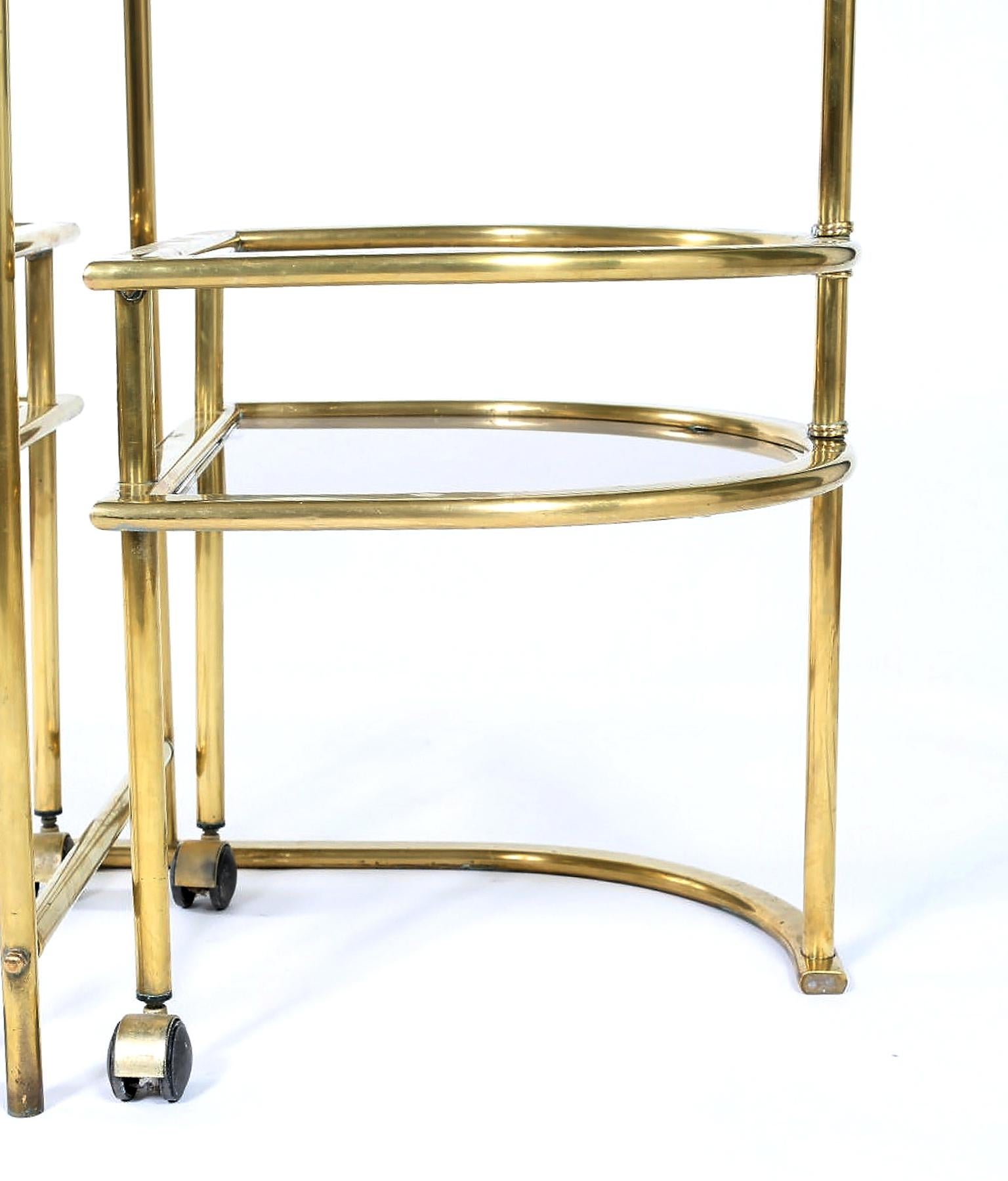 Mid-Century Modern Two Tiered  Brass Bar Cart 4