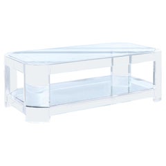 Mid-Century Modern Two-Tiered Lucite Coffee Table by Les Prismatiques