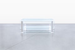 Mid-Century Modern Two-Tiered Lucite Coffee Table by Les Prismatiques