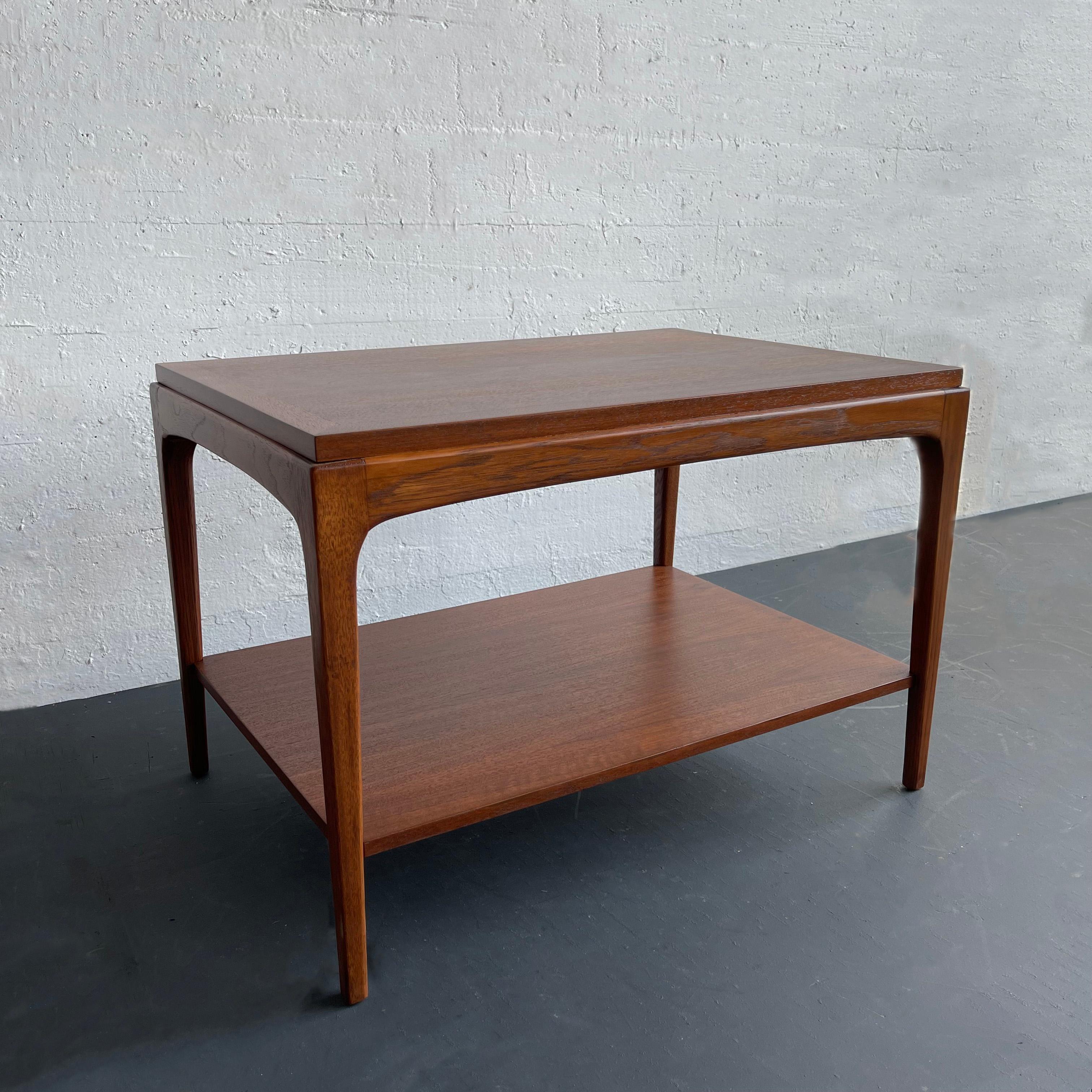 American Mid-Century Modern Two-Tiered Side Table By Lane Furniture