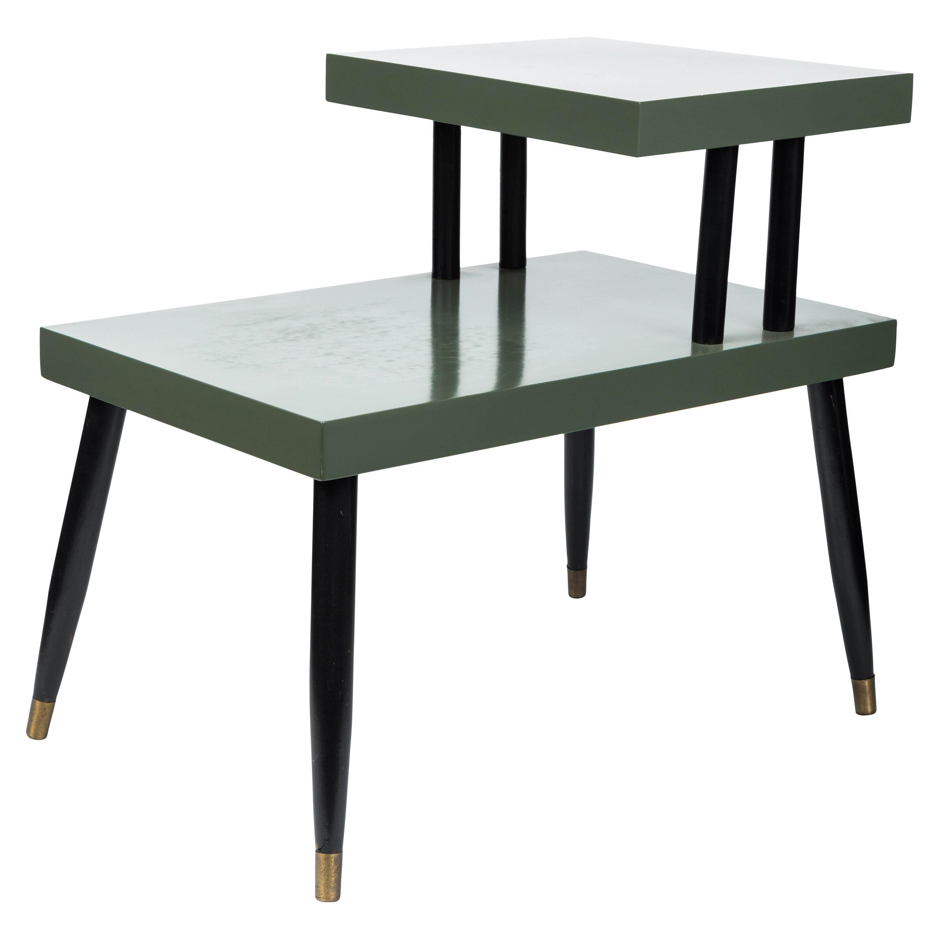 Mid-Century Modern Two-Tiered Side Table For Sale
