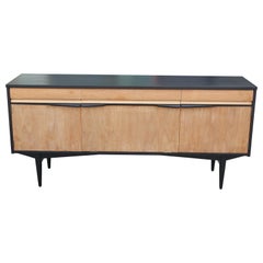 Mid-Century Modern Two-Tone Clean Lined Credenza or Sideboard with Three Drawers