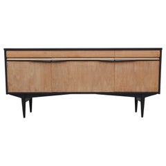 Mid-Century Modern Two-Tone Clean Lined Credenza or Sideboard with Three Drawers