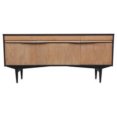 Mid-Century Modern Two-Tone Clean Lined Credenza or Sideboard with Three Drawers