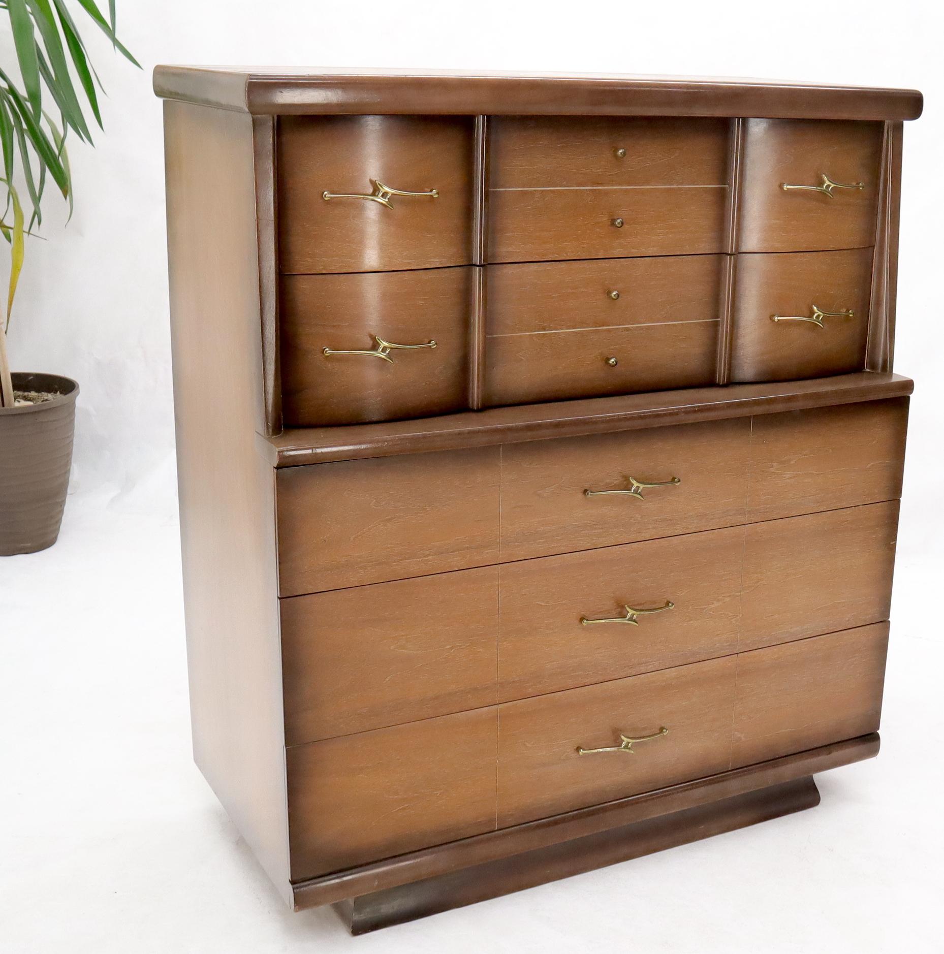 American Mid-Century Modern Two-Tone High Chest Dresser Kent Coffey For Sale