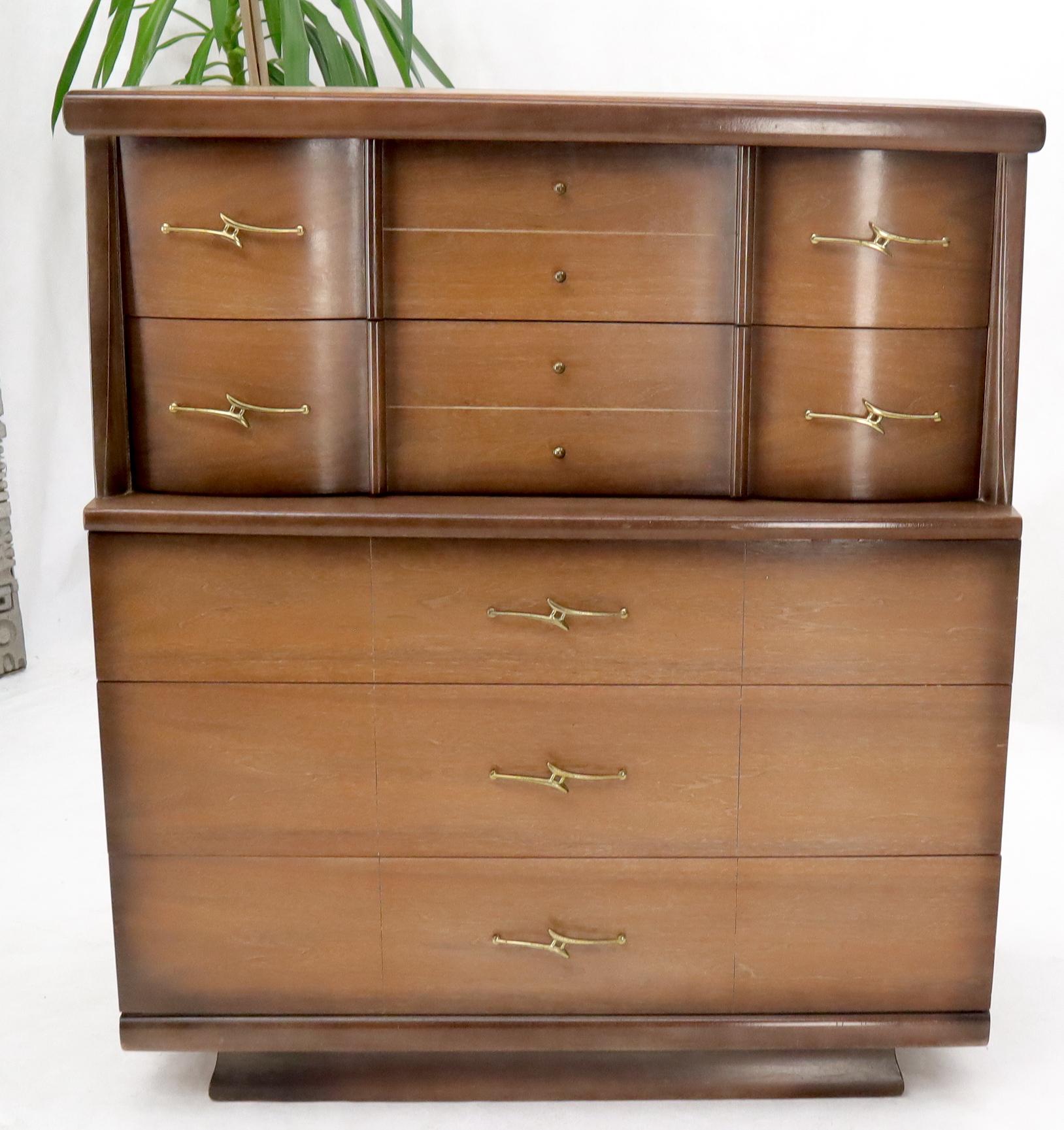 Mid-Century Modern Two-Tone High Chest Dresser Kent Coffey In Good Condition For Sale In Rockaway, NJ